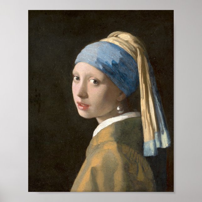 Poster Vermeer - Rapariga com Ouvido de Pérolas (1665) (Frente)