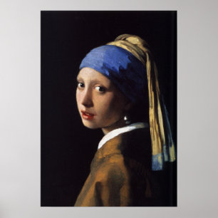 Poster Vermeer - Rapariga com pérolas a ouvir - Arte vene