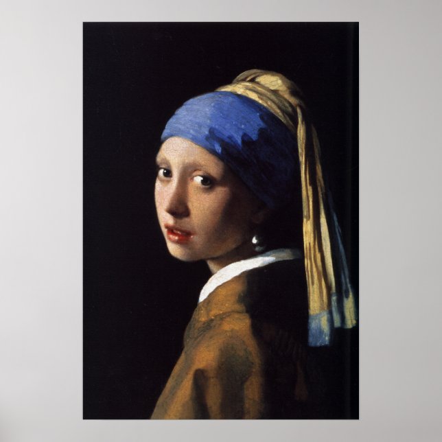 Poster Vermeer - Rapariga com pérolas a ouvir - Arte vene (Frente)