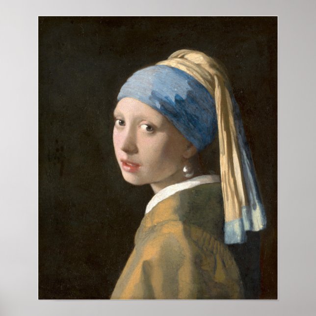 Poster Vermeer - Rapariga Com Uma Pérola A Ouvir 1667 (HQ (Frente)