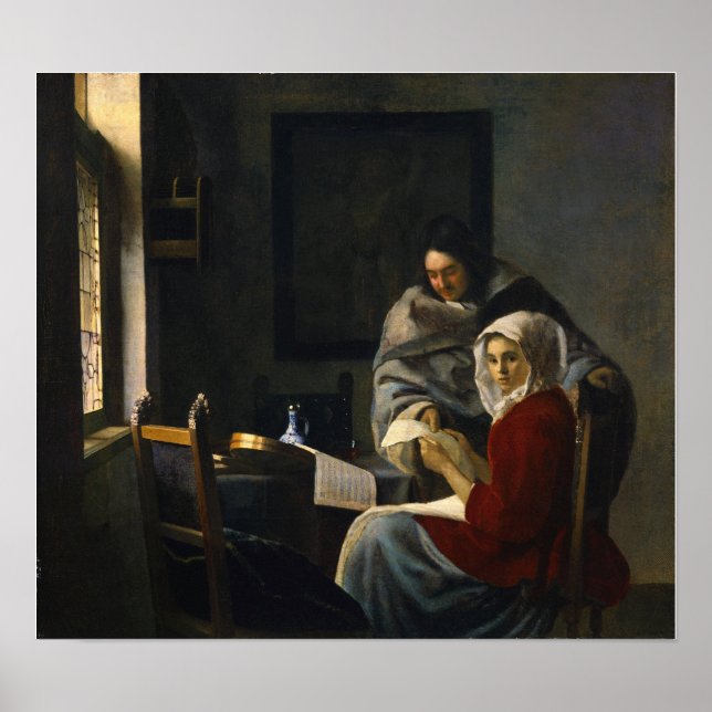 Poster Vermeer - Rapariga Interrompida Na Música 1661 (Frente)
