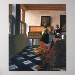 Poster Vermeer - Senhora ao Virginal com um Cavalheiro (
