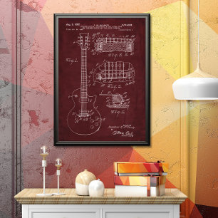 Poster Vermelha   Patente de Violão