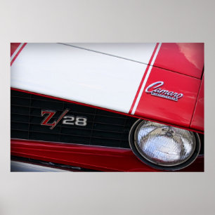 Pôster Vermelho 1969 de Chevy Camaro Z/28