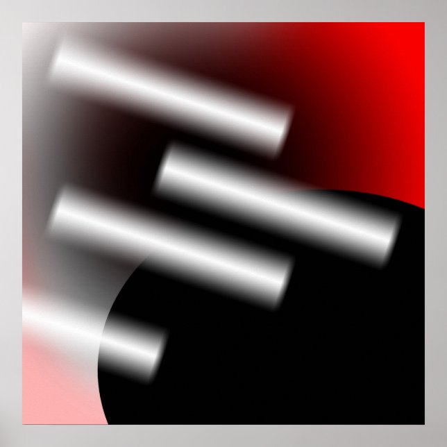 Poster Vermelho abstrato com Rays de Luz AP0005 (Frente)