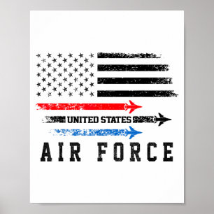 Poster Vermelho Branco Azul Força Aérea Sobrevoo Orgulhos