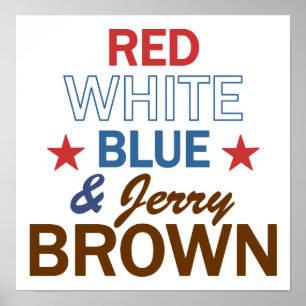 Poster Vermelho, branco, azul & Jerry Brown