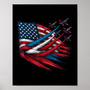 Poster Vermelho Branco Azul Patriótico Bandeira Dos EUA J
