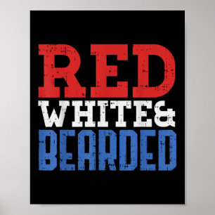 Poster Vermelho Branco E Barbudo Divertido Orgulho 4 De J