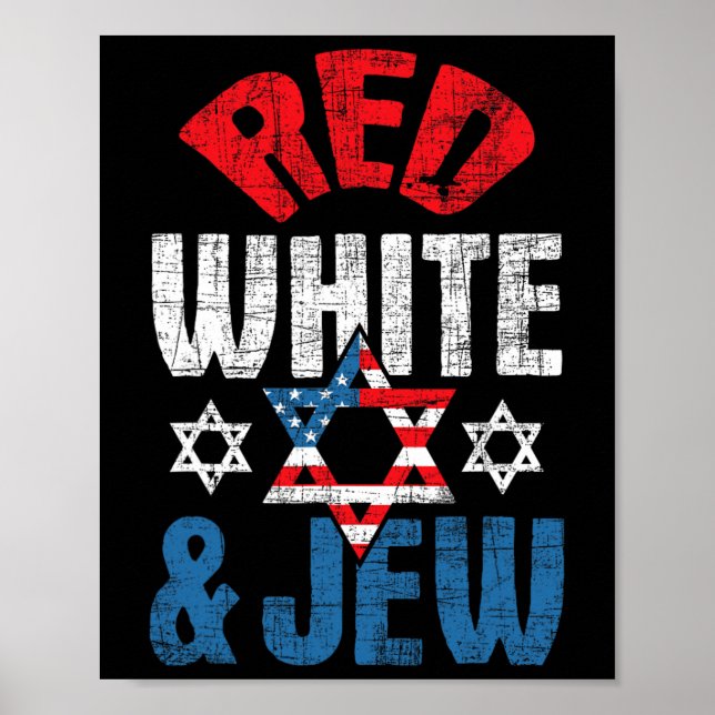 Poster Vermelho, Branco e Judeu EUA (Frente)