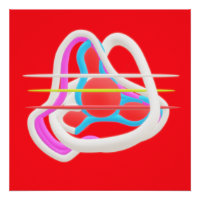 Vermelho com design surreal abstrato em cores boni