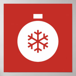 Poster Vermelho da Bola de Natal