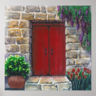 poster vermelho da porta