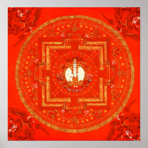Poster vermelho de Chenrezig