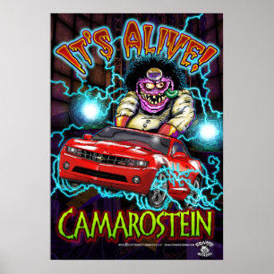 Poster vermelho de Chevy Camaro RS