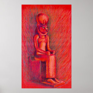 Poster vermelho de Sekhmet