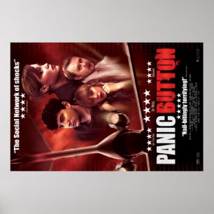Poster vermelho do céu do botão de pânico