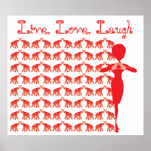 Poster vermelho do elefante