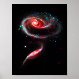 Poster Vermelho do rosa da galáxia