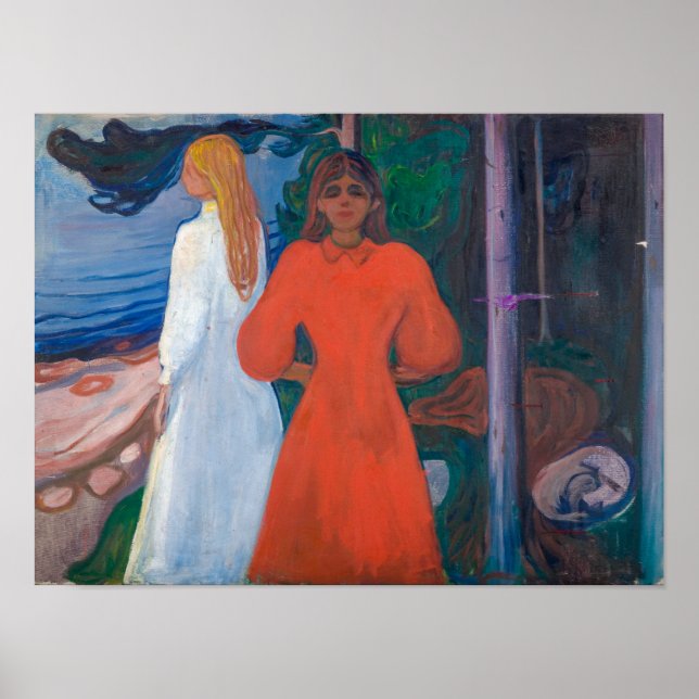 Poster Vermelho e Branco | Edvard Munch | (Frente)