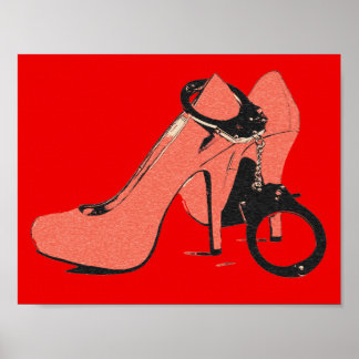 Poster Vermelho e cinza, saltos e algemas, trabalho de ar