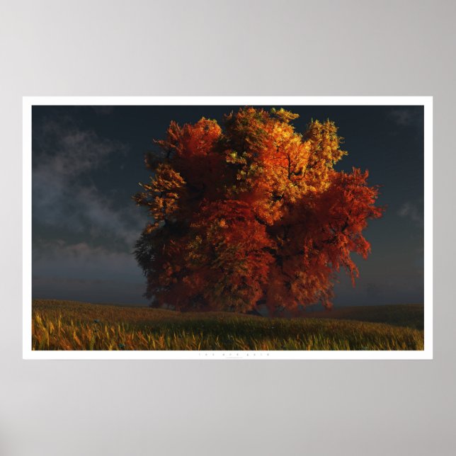 Pôster Vermelho e Dourado (Frente)