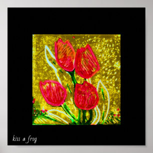 Poster Vermelho e Dourado