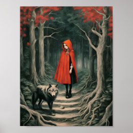 Poster Vermelho e Lobo