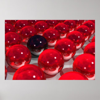 Poster Vermelho E Preto