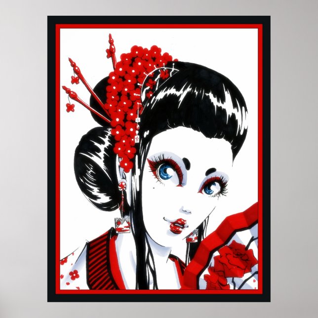 Pôster Vermelho e Preto (Frente)