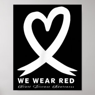 Poster Vermelho Em Fevereiro Doença Cardíaca Sensibilizaç