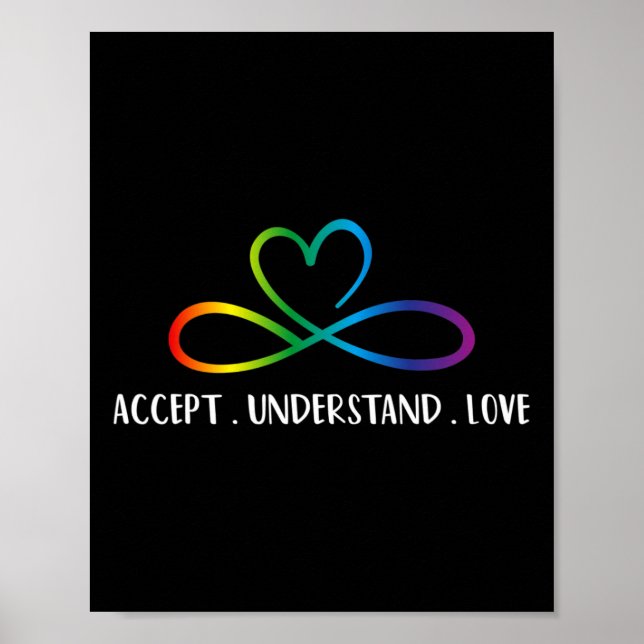 Poster Vermelho Em Vez De Autismo Accept Infinity Compree (Frente)