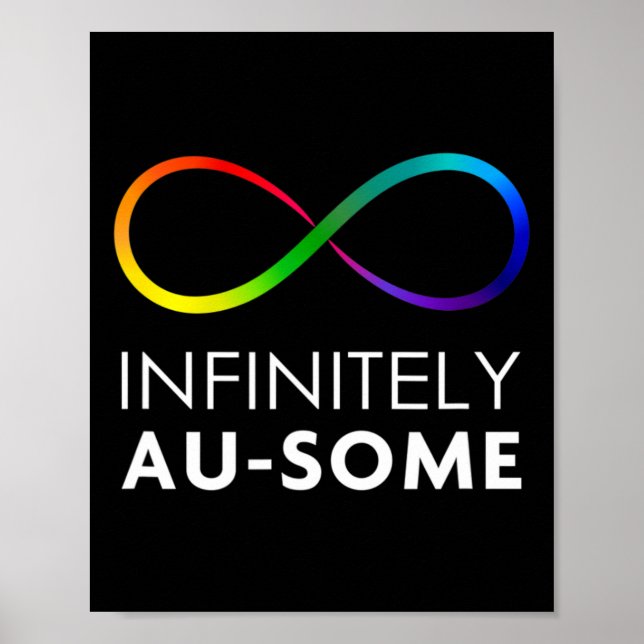 Poster Vermelho Em vez de Autismo - Infinitamente Au-some (Frente)