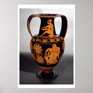 Poster Vermelho-figura amphora do sótão que descreve um