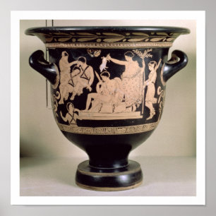 Pôster Vermelho-figura krater do sótão que descreve