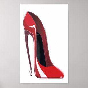 Poster vermelho louco da arte dos calçados do