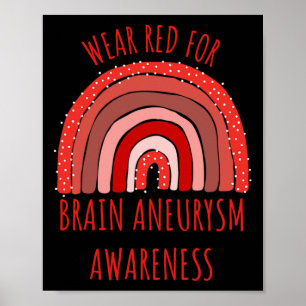 Poster Vermelho para o neurismo cerebral Sensibilização n