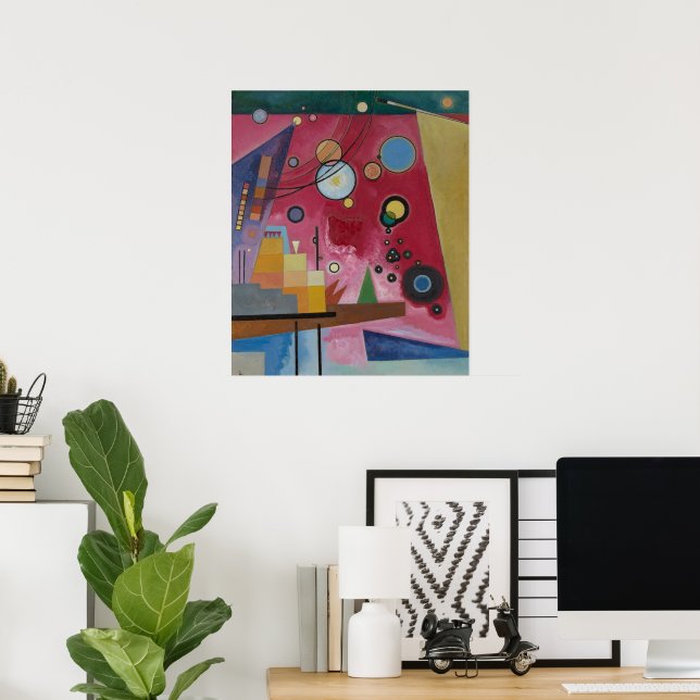 Poster Vermelho pesado por Wassily Kandinsky (Escritório em casa)