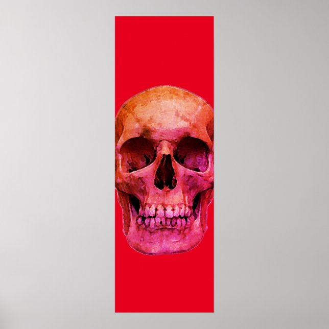 Poster Vermelho Pop de Skull (Frente)