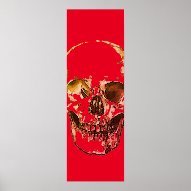 Poster Vermelho Pop de Skull (Frente)