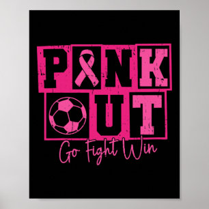 Poster Vermelho Rosa Vamos Lutar Vencer Futebol Guerreiro