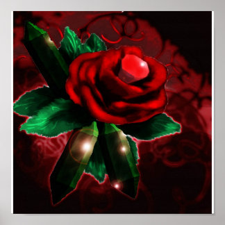 Poster Vermelho, Rosa vermelha