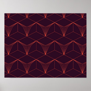 Poster Vermelho-roxo, simples, elegante, gráfico luxuoso