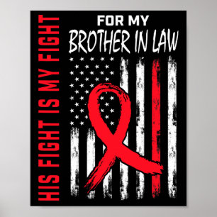 Poster Vermelho Seu Irmão De Luta No Awarene Contra Doenç