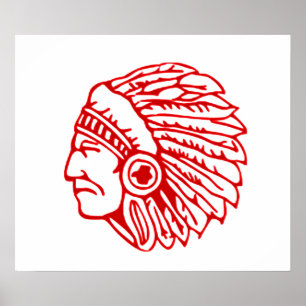 Poster Vermelho Vermelho Indiano