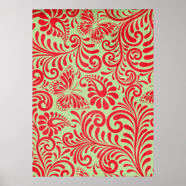 Poster Vermelho Vintage (Frente)