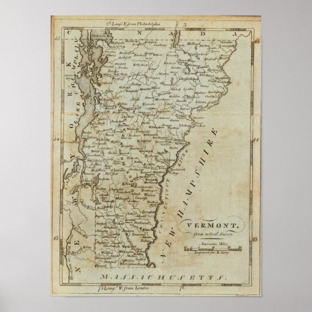 Pôster Vermont, da pesquisa real (Frente)