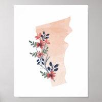 Vermont Floral Watercolor Estado