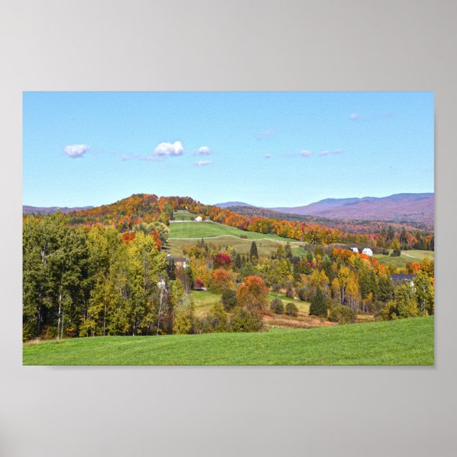 Poster Vermont Hillside no outono (Frente)