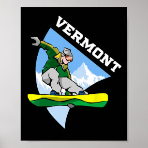 Poster Vermont Snowboard Snowboarder Crianças